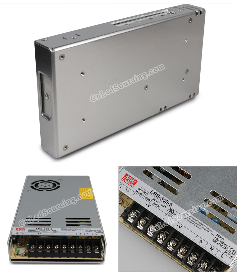 LRS-350-5 MeanWell 300W Ultra Thin LED System Power Supply - Click Image to Close